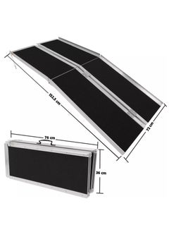 Buy Portable Single Folding Wheelchair Ramp for Home Steps, Doorway Stairs | Slip-Resistant Ramp For Scooter, ATV,UTV,Dirt Bike | Heavy Duty Aluminum Alloy Ramps with Easy Rubber Handle - EB11242877 in UAE