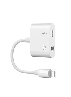 Buy Headphones Adapter & Splitter,2 in 1 Dual Lightning Charger Cable Aux Audio Adapter Converter for iPhone in UAE