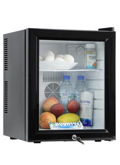 Buy Mini Fridge with Key Lock, Glass Door AC 220V Beverage Refrigerator Cooler for Food Drinks Skincare Great for Home Office Hotel (30 Liters Capacity) in UAE