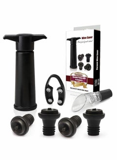 اشتري 7 Pcs Set Vacuum Stopper Silicone, Black pump Cap Champagne Stopper, Fresh-keeping lids For Sparkling Water في الامارات