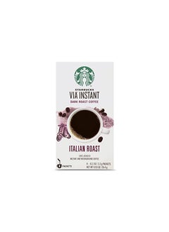 Buy Starbucks VIA Instant Coffee Dark Roast Packets 100% Arabica 1 box (8 packets) Italian Roast 0.93 Ounce in UAE