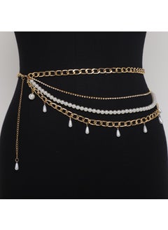 اشتري 2020 Boho Pearl Layered Chain BeltGold Gold في الامارات