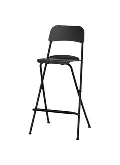 Buy Bar Stool With Backrest, Foldable, Black/Black, 74 Cm in Saudi Arabia