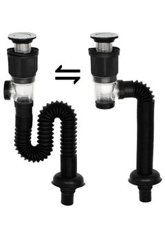 Buy Multifunction Expandable Single Sink Drain Pipe Bathroom and Kitchen Sink Drain Pipe Universal Sink Drain Pipe Assembly with Kitchen Sink Overflow Hole in Saudi Arabia