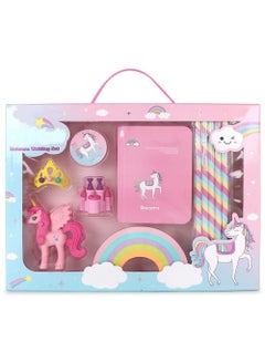Buy ENTERPRISE Unicorn Stationery Writing Set - Unicorn Diary, Pencils, Sharpener, Unique Erasers for Girls Ages 4-11 Years Old Birthday Party Return Gift Set for Girls Kids (11 Pcs) in Saudi Arabia