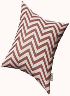 Buy Decorative Pillow Plush - 50 * 50 - Brown Zigzag in Egypt