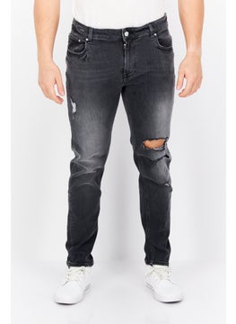 اشتري Men Skinny Fit Washed Stretchable Jeans, Charcoal في الامارات