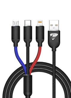 اشتري USB Cable 3 in 1 Aioneus Multi Charging Cable IP Cable USB Type C Cable Micro USB Cable Fast Charging Cord Compatible with iPhone 13 12 11 Pro Max Mini XS XR X 8 7 Plus 6s Galaxy S20 S10 S9 S8 S7 Micr في الامارات