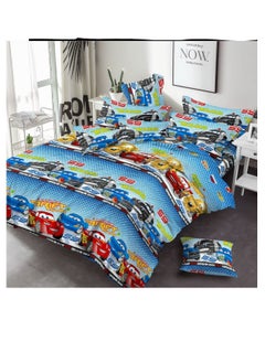 Buy New Cartoon characters Single Size Comforter Bedding Set, Anime Cartoon Bed kids Fixed Duvet set 4pcs in UAE