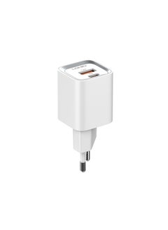 Buy LDNIO A2318C Fast Charging Adapter EU Plug With Lightning Cable And USB Type C Ports 20W - White in Egypt