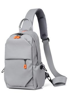 Buy Crossbody Backpack, Waterproof, Lightweight with USB Charger Port, for Outdoor Hiking, Traveling, Cycling Grey in Saudi Arabia