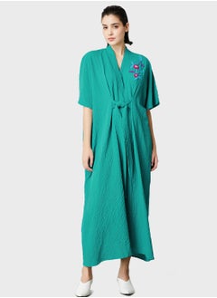 Buy Embroidered Knot Detail Kaftan in Saudi Arabia