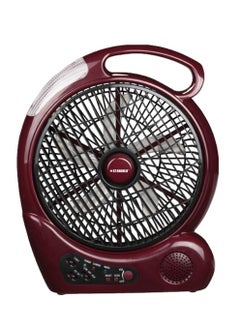 Buy 10 Inch Rechargeable Oscillating Fan 4Pcs LED Light With Radio 20W in Saudi Arabia