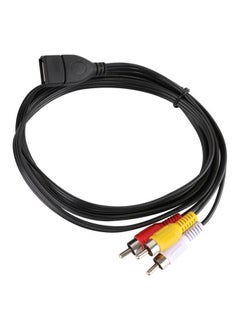 Buy USB A To Female Socket 3 RCA Male Video A/V Camcorder Adapter Cable Black in Saudi Arabia