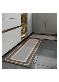 Buy 2 Piece Kitchen Rugs,Non-Slip Kitchen Mats for Floor 150x 45 and 80x45 cm in UAE