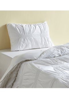 Buy Alicia Cotton Ruched 144 TC 2-Piece Full Comforter Set - 160x220 cm in Saudi Arabia