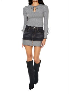 Buy Foldover Denim Mini Skirt in Egypt