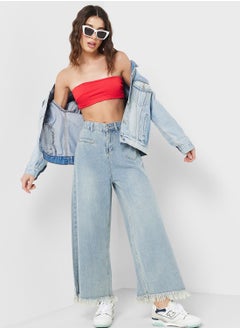 Buy High Waist Wide Leg Jeans in UAE