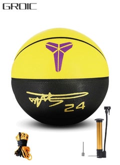 Buy Size 7 PU Rubber Basketball Mamba Spirit Standard Size Basketball Pattern Indoor Outdoor in UAE