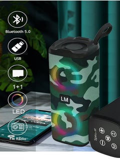 Buy Portable Bluetooth Speakers Waterproof Wireless Speaker with 4 Ω 5W+5W Loud Stereo Sound Outdoor Speaker with Bluetooth 5.3 Deep Bass RGB Lights 5H Playtime for Home Party in Saudi Arabia