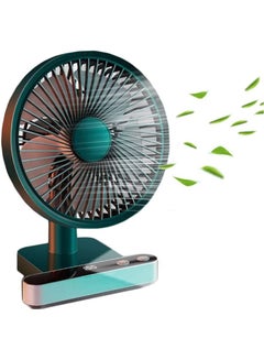 Buy Portable Desk Fan, USB Rechargeable Battery Powered Fan, Four Speeds, 24 Hours Battery Life, LED Display, Less Noise, 4000mAh Battery for Home, Office, Dorm, Desk Desk Fan in Saudi Arabia