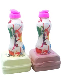 Buy Lunch Box & Water Bottle 4 Pcs Set for Girls in Saudi Arabia