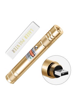 اشتري High Power Laser Pointer Green rechargeable LED Flashlight（Gold） في السعودية