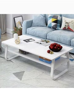 اشتري Coffee Table Open Shelf White 120x60x43 cm في السعودية