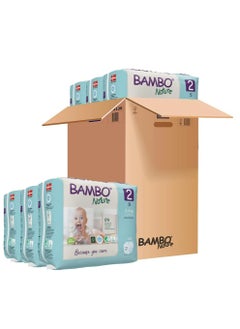 Buy Bambo Nature Premium Eco Nappies, Eco-Friendly Sustainable Nappies, Enhanced Leakage Protection, Secure & Comfortable Baby Nappies, Size 2 Nappies (7-13lb/3-6kg), Mini, 30 Count (Pack of 6) in UAE