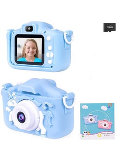 Buy Unicorn Selfie Kids Camera, 1080P HD Digital Video Cameras for Toddler,  Birthday Gifts for Girls Age 3-8, Kids Toy for 3 4 5 6 7 8 Years Old -32GB SD Card Blue in Saudi Arabia