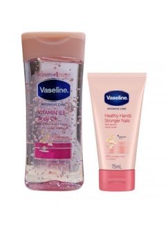 Buy Moisturizing and even skin tone oil gel 200 ml + nail cream 75 ml in Saudi Arabia