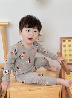 Buy Kids Thermal Underwear Set Thermal Long Johns Top & Bottom Set Winter children Thermal Base Layer Interior Long Warm sleepwear (Penguin) in UAE