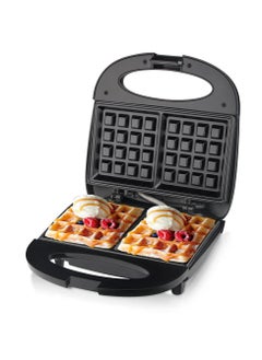 Buy Electric Waffle Maker 1100W, 4-Slice Non-Stick Belgian Waffle Maker with Adjustable Temperature Control, Double-Sided Heating, Multi-Functional Breakfast and Snack Machine, Perfect for Waffles, Sandwiches, and More in UAE