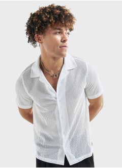 Buy Textured Regular Fit Shirt in Saudi Arabia