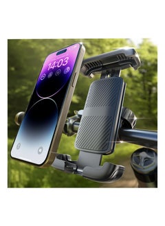 اشتري Motorcycle Bike Phone Mount, Upgrade Phone Holder for Bicycle, 360° Rotatable Handlebar Cell Phone Clamp for Motorcycle Bike Bicycle Scooter, Compatible with iPhone 15 Pro Plus Max for Samsung All في السعودية