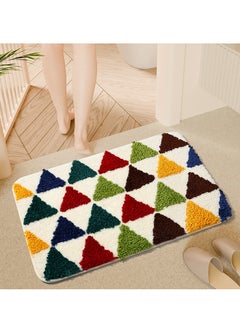 اشتري Bathroom Rugs Bath Mat 40x60cm Non-Slip Fluffy Soft Plush Microfiber Shower Carpet Rug, Machine Washable Quick Dry Ultra  Bath Mats for Tub Bathroom and Shower Triangle. في الامارات