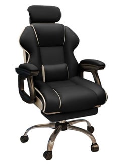 Buy Swivel leather video gaming chair with armrest and lumbar support in Saudi Arabia