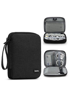 Buy Electronic Accessories Bag, Gadget Organizer Case, Travel cable Storage Pouch for charger, USB, Earphones, SD Memory Cards Flash Hard Drives, Power Banks, Adapters or Camera Accessories Black in UAE