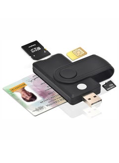 اشتري USB 2.0 Smart Card Reader, High Capacity 5 in 1 Adapter for SIM, SD, TF, ID, IC Cards, Compatible with Windows, Linux/Unix, MacOS X, Efficient and Reliable Data Reader في السعودية