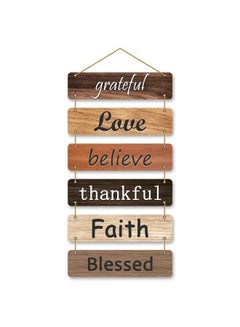 Buy The Earthy House Room Decor Wall Hanging | Living Room | Bedroom| Home Decor | Inspirational Quotes | Funny Quotes - Grateful Love Believe (Set of 6) in UAE