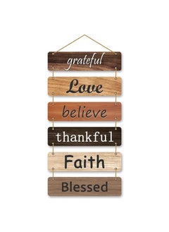 Buy The Earthy House Room Decor Wall Hanging | Living Room | Bedroom| Home Decor | Inspirational Quotes | Funny Quotes - Grateful Love Believe (Set of 6) in UAE