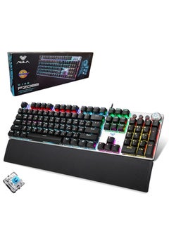 Buy Aula F2088 Full Mechanical Gaming Keyboard With Rainbow Backlit LED - Blue Switches |Arabic/English in Egypt