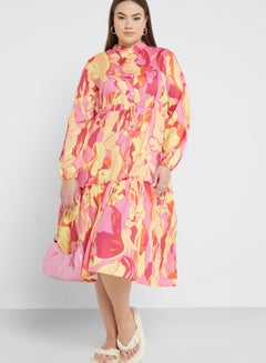 Buy Printed Tiered Detail Dress in Saudi Arabia