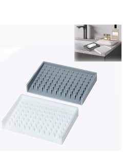 Buy 2 PCS Soap Holder, Soap Dishes with Self Draining, Silicone Soap Holder, Kitchen Dishcloth Drain Rack for Shower Bathroom Kitchen Soap Saver Holder Keep Soap Dry Easy to Clean in Saudi Arabia