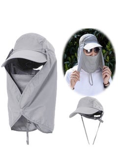 Buy Women Sun Hat UV Protection Neck Flap Cap Summer Outdoor Sport Wide Brim Free Sunscreen Sleeve for Men in Saudi Arabia