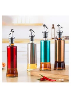 اشتري Plan A Leakproof Food Oil Dispenser Bottle, 300ml Glass Oil Dispenser, Portable Leak Proof Oil Dispenser for Olive Oil, Vinegar, Sauce, Glass Oil Bottle with Pour Spout (Gold) في مصر