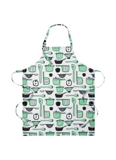 Buy Apron, White/Green/Patterned, 69X85 Cm in Saudi Arabia