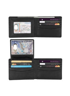 اشتري Hot- Retro Leather Multi-function Multi-card Wallet Business Rfid Anti-theft Brush Tri-fold Men's Wallet في السعودية