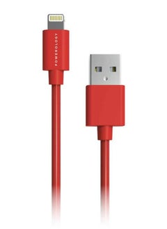 Buy Powerology Lightning Cable - USB 1.2m, red in Saudi Arabia