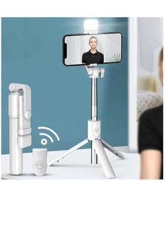 Buy Mobile phone bluetooth selfie stick extended mini handheld all-in-one desktop tripod stand in Saudi Arabia